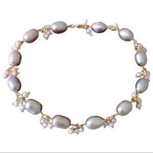 - - Freshwater Rainbow Gray freshwater pearls bracelet